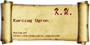 Karczag Ugron névjegykártya